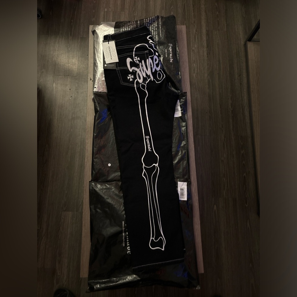 Thesupermade Hip Hop Bones Embroidered Jeans - 1859